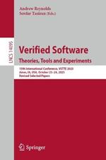 Verified Software. Theories, Tools and Experiments: 15th International Conference, VSTTE 2023, Ames, IA, USA, October 23–24, 2023, Revised Selected Papers