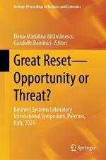 Great Reset—Opportunity or Threat?: Business Systems Laboratory International Symposium, Palermo, Italy, 2024