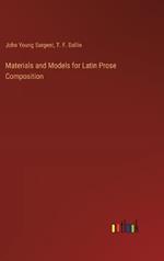 Materials and Models for Latin Prose Composition