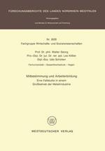 Mitbestimmung und Arbeiterbildung: Eine Fallstudie in einem Großbetrieb der Metallindustrie