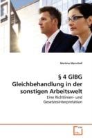 4 GlBG Gleichbehandlung in der sonstigen Arbeitswelt - Martina Marschall - cover