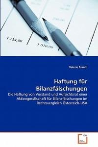 Haftung fur Bilanzfalschungen - Valerie Brandl - cover