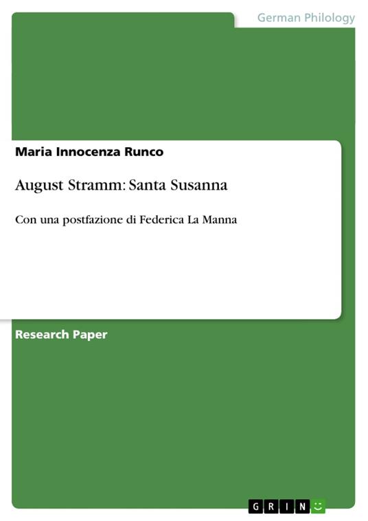 August Stramm: Santa Susanna - Maria Innocenza Runco - ebook