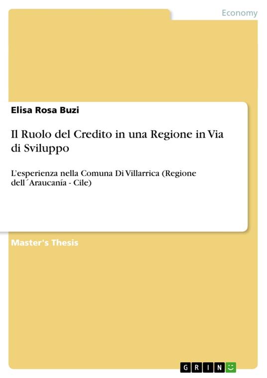 Il Ruolo del Credito in una Regione in Via di Sviluppo - Elisa Rosa Buzi - ebook