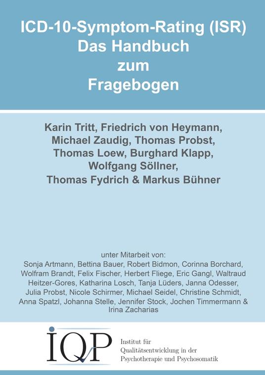 ICD-10-Symptom-Rating (ISR) - Das Handbuch zum Fragebogen