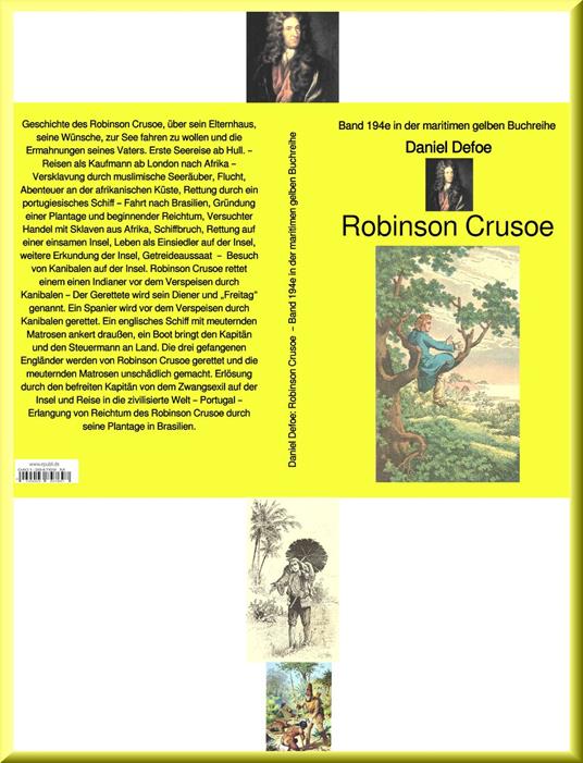 Daniel Defoe: Robinson Crusoe – Band 194 in der maritimen gelben Buchreihe – bei Jürgen Ruszkowski