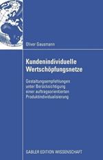 Kundenindividuelle Wertschöpfungsnetze: Gestaltungsempfehlungen unter Berücksichtigung einer auftragsorientierten Produktindividualisierung