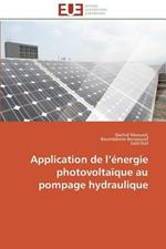 Application de L  nergie Photovolta que Au Pompage Hydraulique