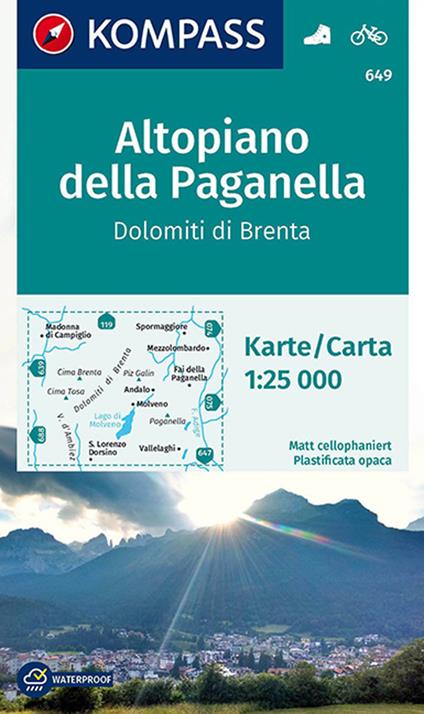 Carta escursionistica n. 649. Altopiano della Paganella, Dolomiti di Brenta 1:25.000 - copertina