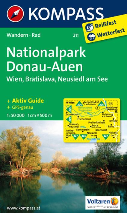 Carta escursionistica n. 211. Nationalpark Donau-Auen, Wien, Bratislava, Neusiedl am See 1:50.000 - copertina