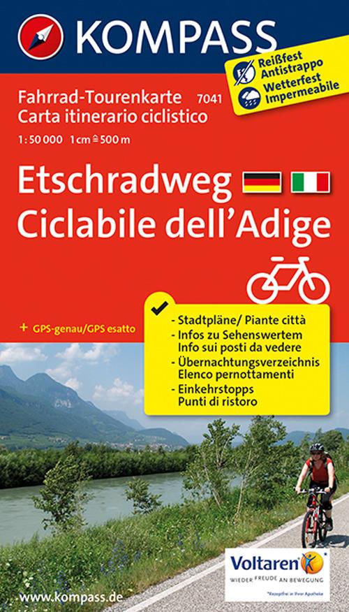 Carta cicloturistica tour n. 7041. Ciclabile dell'Adige-Etschradweg - copertina