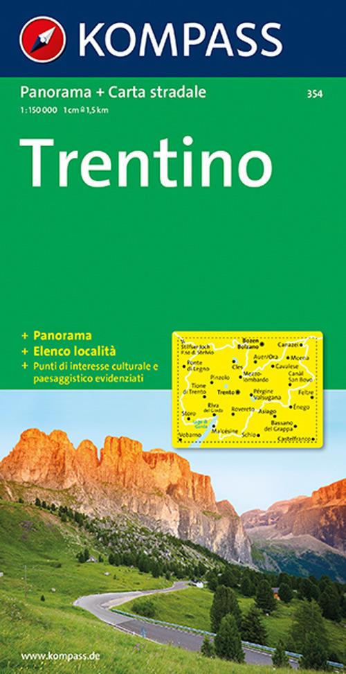 Carta stradale e panoramica n. 354. Trentino 1:50.000. Ediz. bilingue - copertina