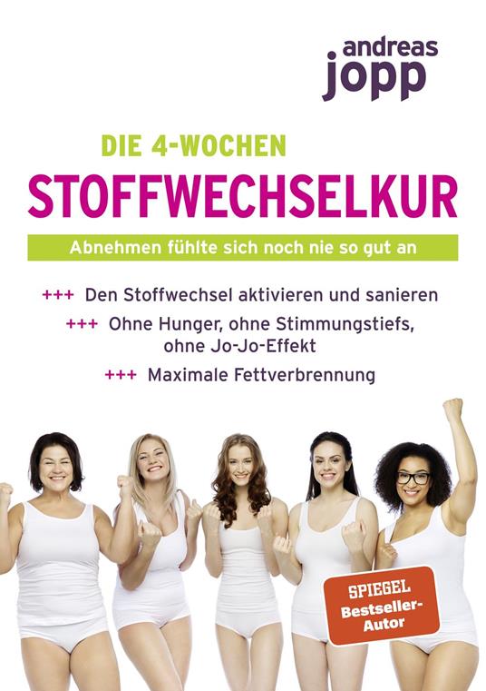 Die 4-Wochen Stoffwechselkur. Abnehmen fühlte sich noch nie so gut an. Den Stoffwechsel aktivieren und sanieren. Ohne Hunger, ohne Stimmungstiefs, ohne Jo-Jo-Effekt. Maximale Fettverbrennung.