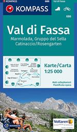 Carta escursionistica n. 686. Val di Fassa, Marmolada, Gruppo di Sella, 1:25.000