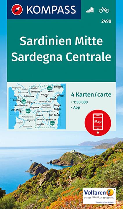 Carta escursionistica n. 2498. Sardegna Centrale 1:50.000 (set di 4 carte) - copertina