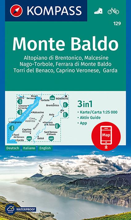 Carta escursionistica n. 129. Monte Baldo 1:25.000. Ediz. multilingue - copertina