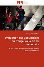 Evaluation Des Acquisitions En Fran ais   La Fin Du Secondaire