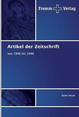 Artikel der Zeitschrift - Rainer Secker - cover