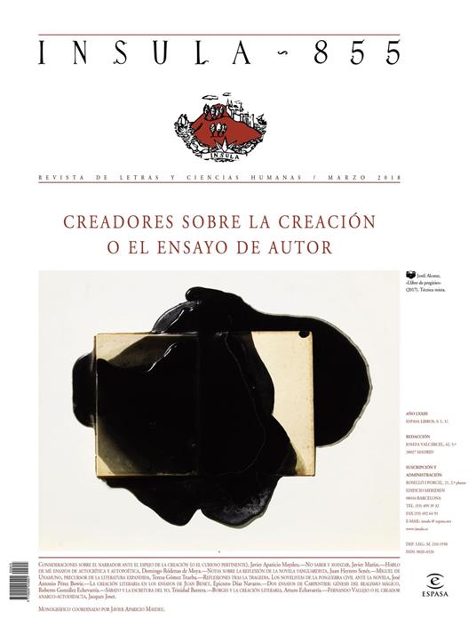 Creadores sobre la creación o el ensayo de autor (Ínsula n° 855, marzo de 2018)