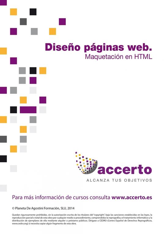 Diseño páginas web. Maquetación HTML