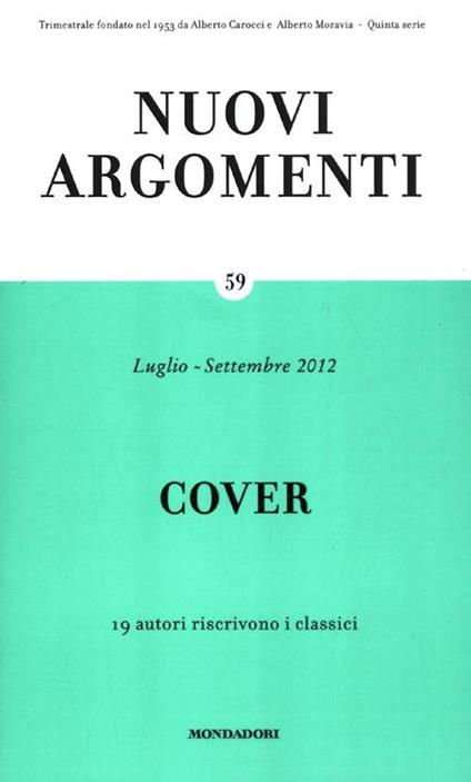 Nuovi argomenti. Vol. 59: Cover. - copertina