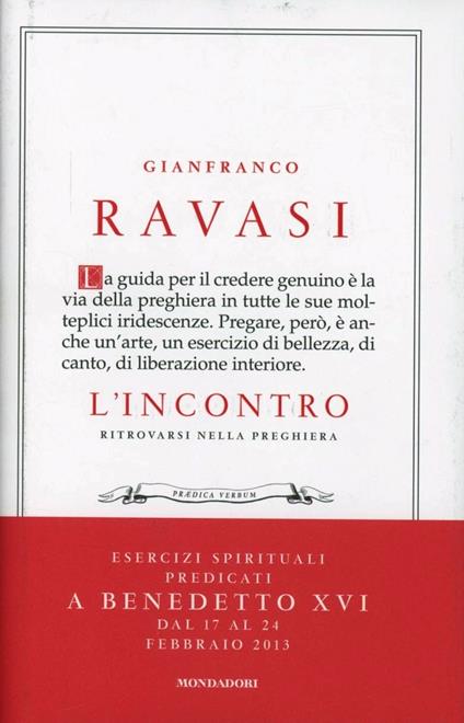 L' incontro. Ritrovarsi nella preghiera - Gianfranco Ravasi - copertina