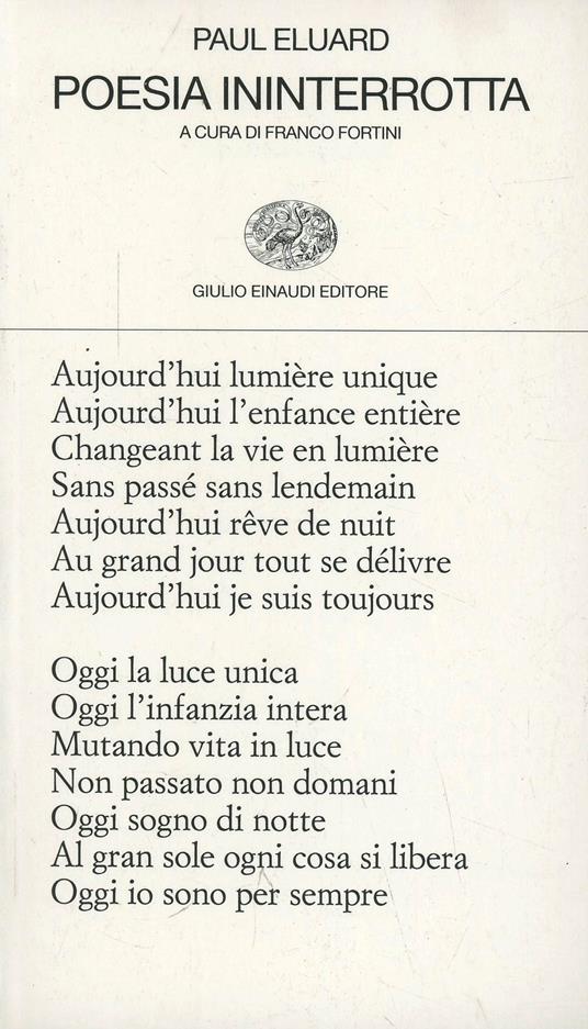 Poesia ininterrotta - Paul Éluard - copertina