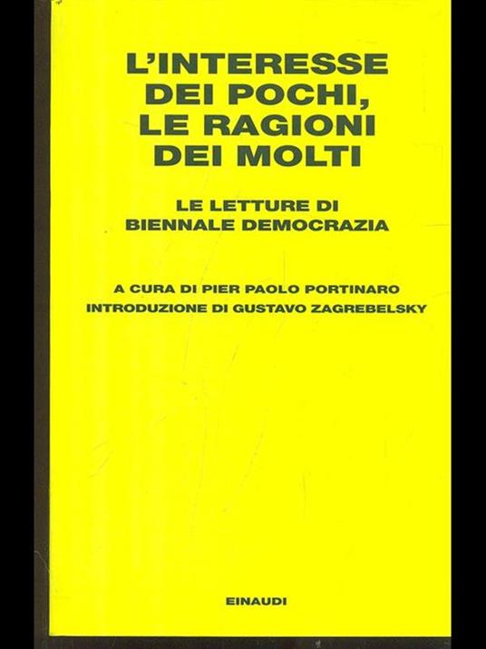 L' interesse dei pochi, le ragioni dei molti. Le letture di Biennale Democrazia - copertina