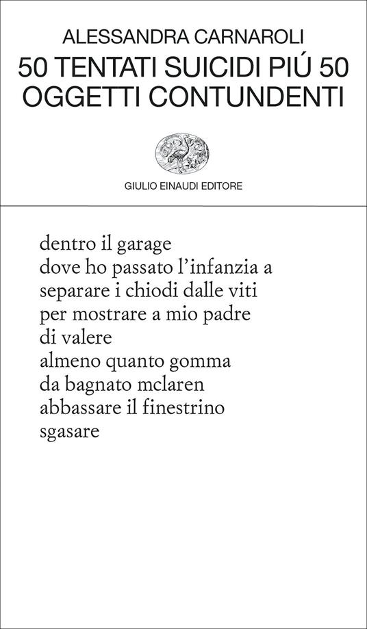 50 tentati suicidi più 50 oggetti contundenti - Alessandra Carnaroli - copertina