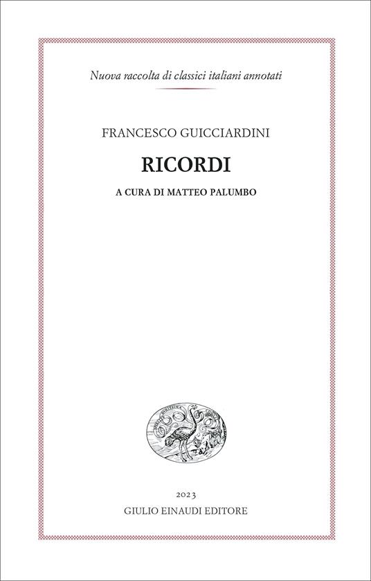 Ricordi - Francesco Guicciardini - copertina