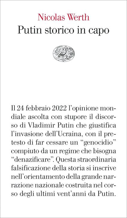 Putin storico in capo - Nicolas Werth - copertina