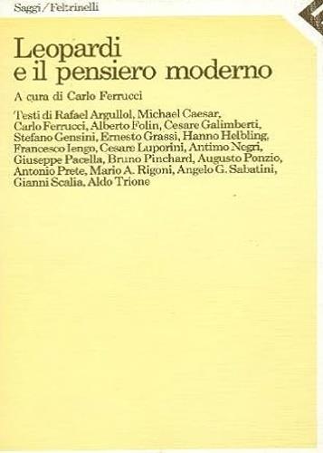 Leopardi e il pensiero moderno - copertina