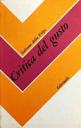 Critica del gusto - Galvano Della Volpe - copertina