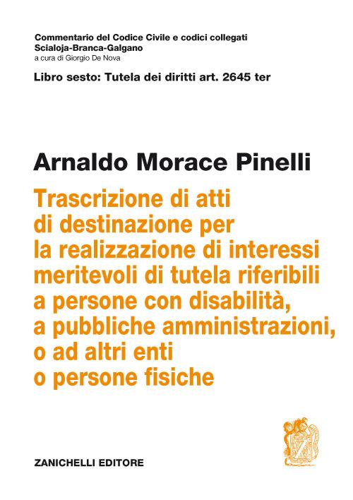 Art. 2645 TER. Trascrizione di atti di destinazione per la realizzazione di interessi meritevoli di tutela riferibili a persone con disabilità, a pubbliche amministrazioni, o ad altri enti o persone fisiche - Arnaldo Morace Pinelli - copertina