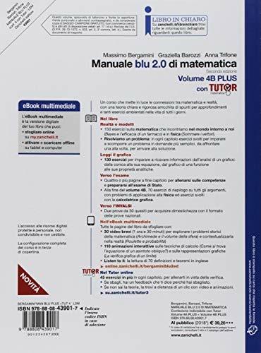  Manuale blu 2.0 di matematica. Con e-book. Con Libro: Plus con tutor. Vol. 4/A-B - 2