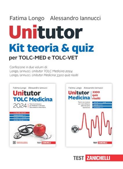 Unitutor TOLC Medicina 2024. Test di ammissione per Medicina e Chirurgia, Odontoiatria e Veterinaria. Kit teoria & quiz Unitutor TOLC Medicina 2024 e Unitutor Medicina 3300 quiz risolti. Con Contenuto digitale (fornito elettronicamente) - Fatima Longo,Alessandro Iannucci - copertina