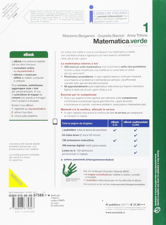 Matematica.verde. Algebra. Geometria. Statistica. Con Contenuto digitale  per accesso on line. Vol. 1