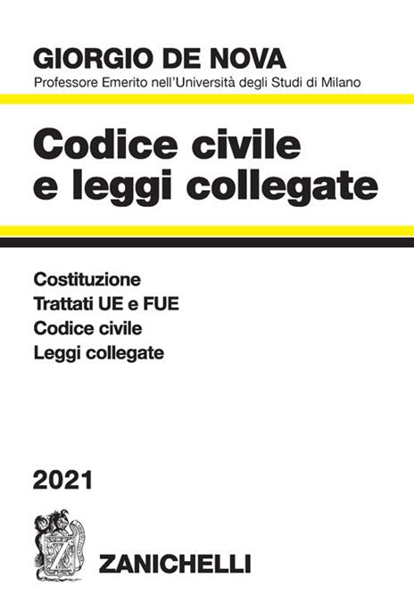 Codice civile e leggi collegate 2021 - Giorgio De Nova - copertina