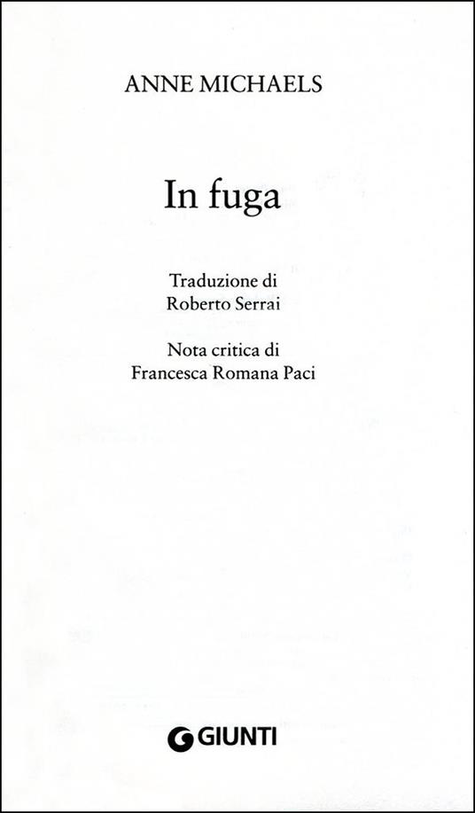 In fuga - Anne Michaels - 2