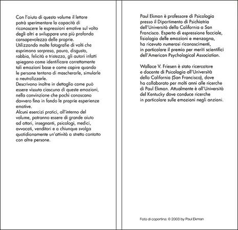 Giù la maschera. Come riconoscere le emozioni dall'espressione del viso - Paul  Ekman - Wallace V. Friesen - - Libro - Giunti Editore - Psicologia | IBS