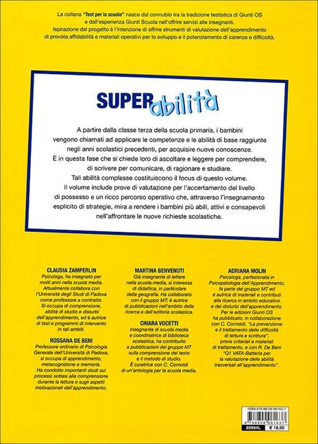 Super abilità: valutazione e potenziamento delle abilità trasversali. Vol. 3 - 4