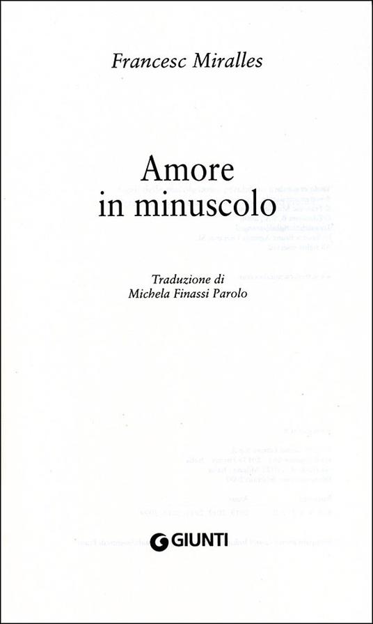 Amore in minuscolo - Francesc Miralles - 2