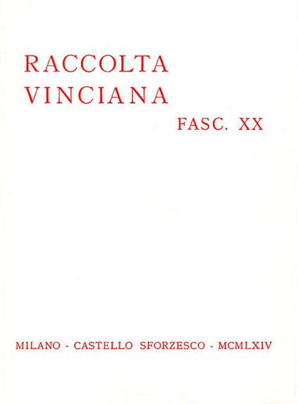 Raccolta Vinciana (1964). Vol. 20 - copertina