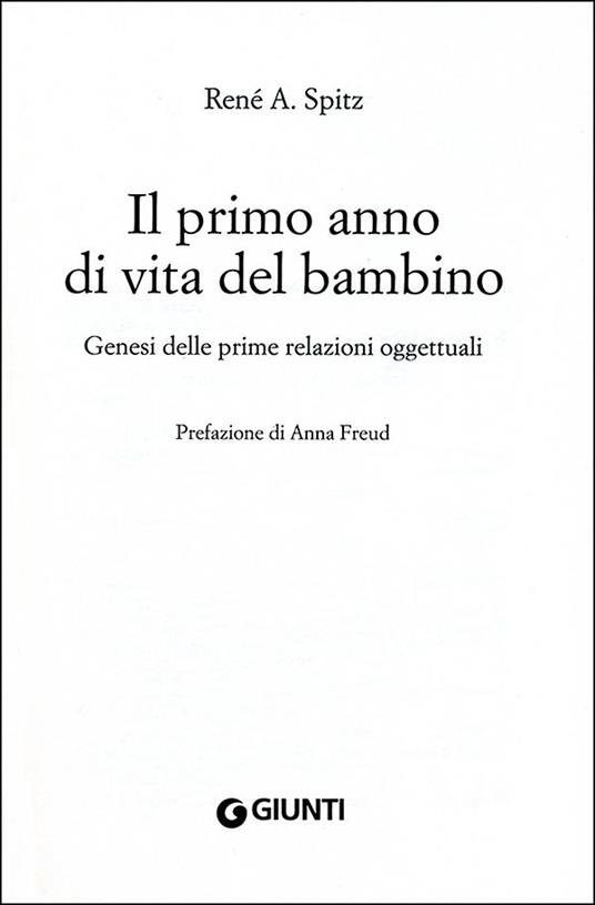 Il primo anno di vita del bambino - René A. Spitz - Libro - Giunti Editore  - Psicologia | IBS