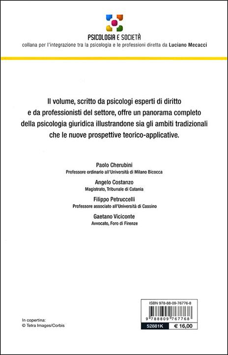 Diritto. Elementi di psicologia giuridica, processi cognitivi e ragionamento giudiziario, i processi decisionali del giudice e dell'avvocato - Paolo Cherubini,Angelo Costanzo,Filippo Petruccelli - 2