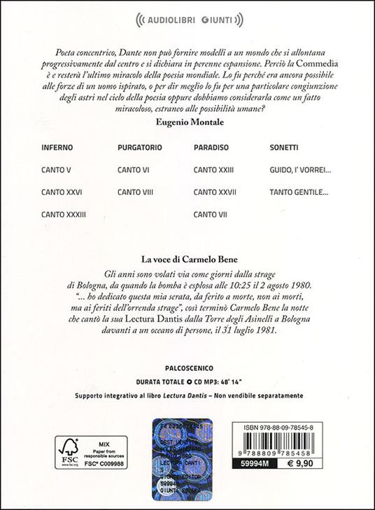 Lectura Dantis. Audiolibro. CD Audio formato MP3 - Carmelo Bene - 4