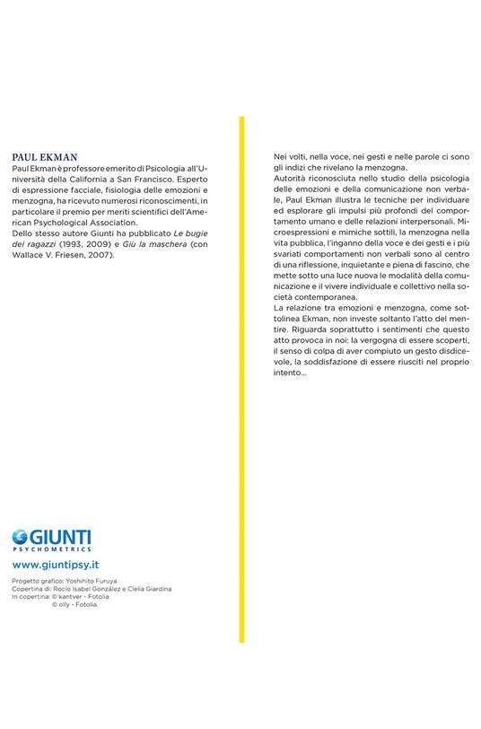 I volti della menzogna. Gli indizi dell'inganno nei rapporti interpersonali - Paul Ekman - 3