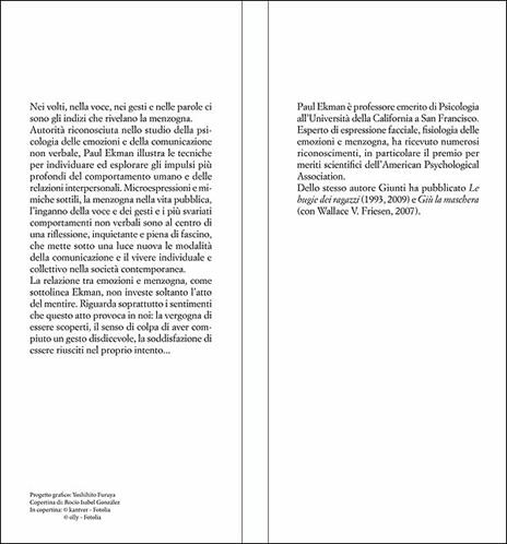 I volti della menzogna. Gli indizi dell'inganno nei rapporti interpersonali - Paul Ekman - 4