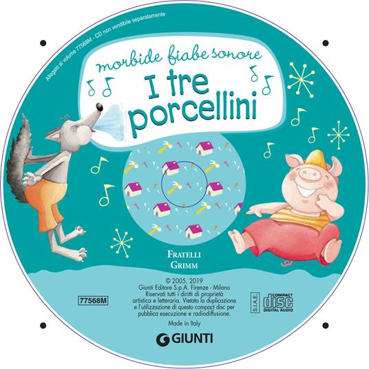 I tre porcellini. Con CD-Audio - Jacob Grimm - Wilhelm Grimm - - Libro -  Giunti Editore - Morbide fiabe sonore