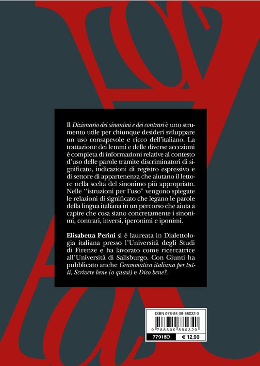 Dizionario dei sinonimi e dei contrari. Nuova ediz. - Elisabetta Perini -  Libro - Giunti Editore - Dizionari e repertori | IBS